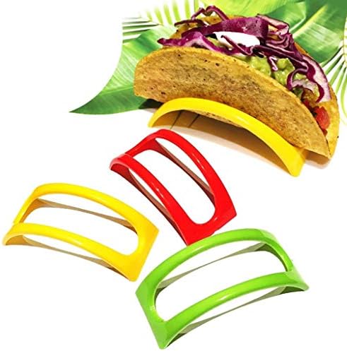 Suporte de suporte taco protetor alimento colorido 12pcs portador de placas de plástico cozinha ， jantar e bar rústico