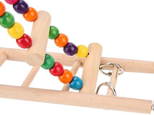Pet Double Swing Toy, escalada de madeira, escada, balanço da ponte pendurada Hammock Toy Bird Parrot Cage Toy, brinquedo de estimação infantil em cores