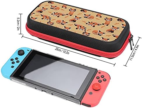 Funnystar fofo panda vermelha estampada bolsa de armazenamento de estojo para nintendo switch lite & acessórios viagens portátil