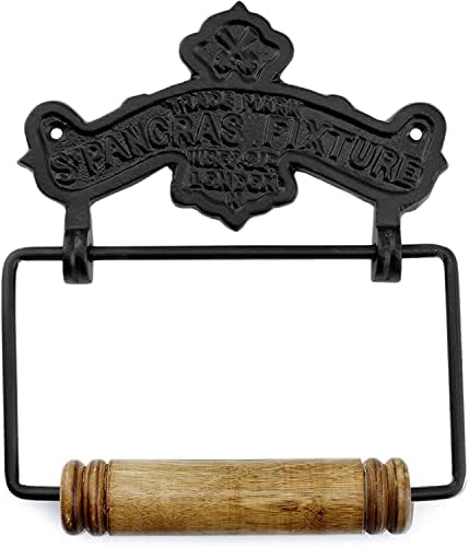 AuLdhome Farmhouse Ferren Fonet Paper Holder; Montagem da parede Decoração vintage estilo tp preto cabide