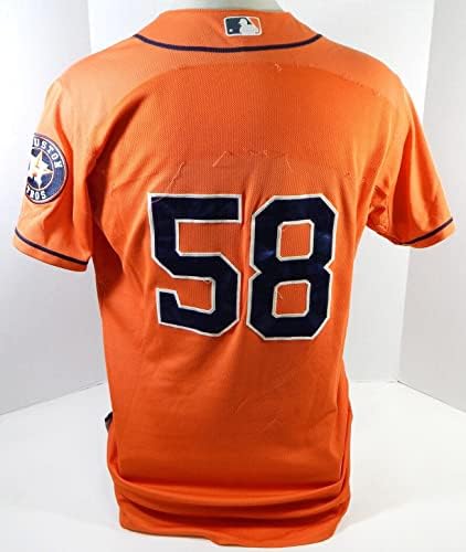 2013-19 Houston Astros 58 Game usou a camisa laranja Placa removida 44 DP23881 - Jerseys de jogo MLB usado