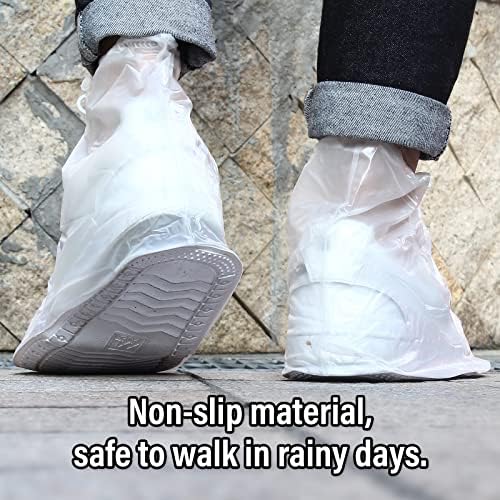 Tampas de bota à prova d'água de Bokwin reutilizáveis, m/10,5 polegadas resistentes à tampa da chuva de sapatos de borracha, PVC Menino Menino Crianças Tampa de bota para caminhada de viagem chuvosa