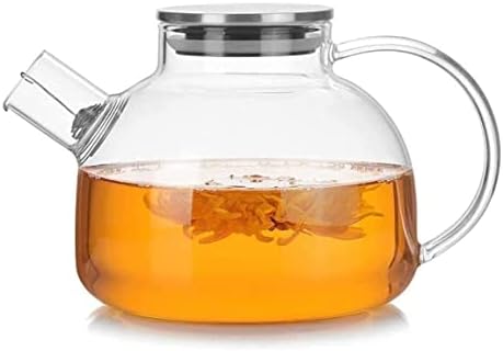Chaleira de chá de ervas chaleira de 1000 ml de bule de vidro resistente ao calor com bule de aço inoxidável