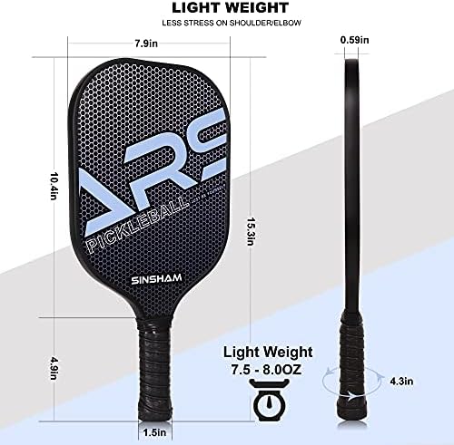 Sinsham Pickleball Paddles Conjunto de 8 raquetes de pickleball Graphite Pickleball Conjunto de polímero Honeycomb Core