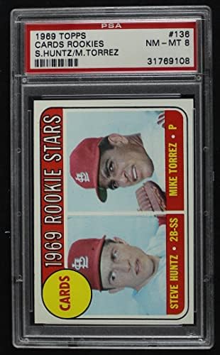 1969 Topps 136 Cardinals novatos Mike Torrez/Steve Huntz St. Louis Cardinals PSA PSA 8.00 Cardinals