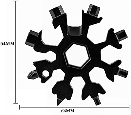 18 em 1 Snowflake multi-ferramenta e aço inoxidável Flocos de neve multi-ferramenta com caixa de presente, anel-chave e clipe de