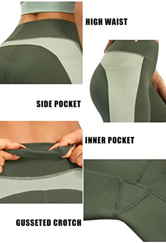 Terma de moto de cintura alta feminina para mulheres para o treino atlético de controle feminino com shorts com bolsos
