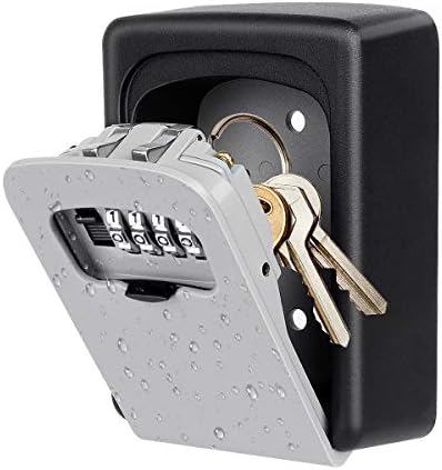 Caixa de trava de chave montada na parede, Fayleeko 4 dígitos combina caixa de trava para fora, chaves da casa - 5 teclas Capacidade,