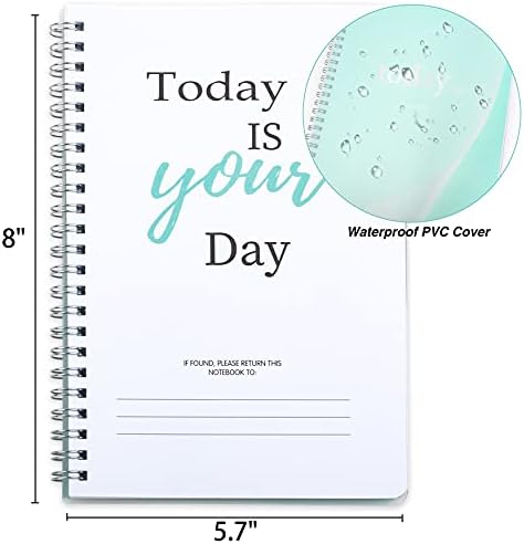 Notebook do Day Planner - Planejador sem data para fazer notebook, hoje planejador com a lista de verificação, diariamente para fazer o planejador para aumentar a produtividade, 5,7 x 8,0 polegadas - cobertura flexível, ligação forte com fio duplo