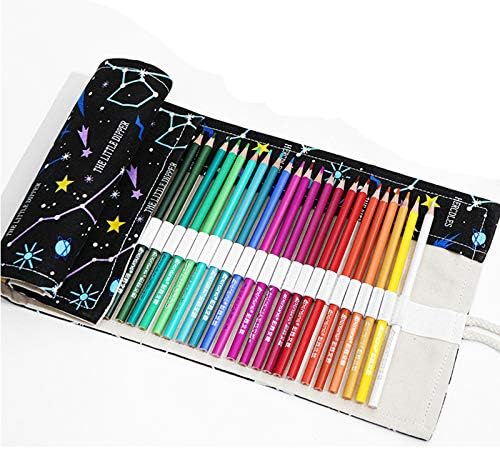 LeLEBear Made Made 36/48/72 Slots Canvas Lápis Roll Up Pen Holder Caso para artista de estudantes Drawing Coloring Organizer papelaria