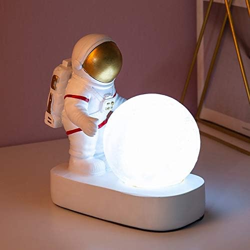 WSSBK Astronaut Spaceman Moon Night Night Light Bedroom Bedtop Desktop Decoração criativa Lâmpada do presente para
