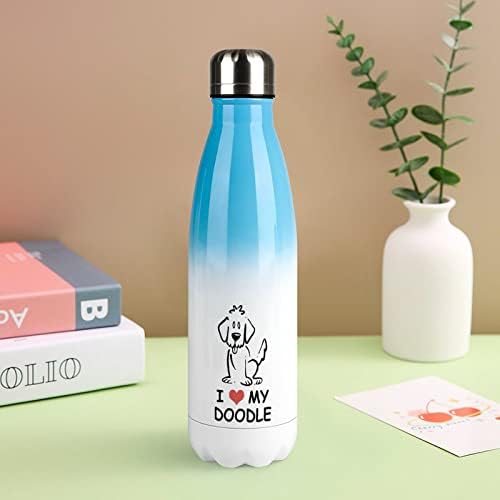 Eu amo meu - Goldendoodle 17oz Sport Water Bottle Bottle Stainless Aço Astal