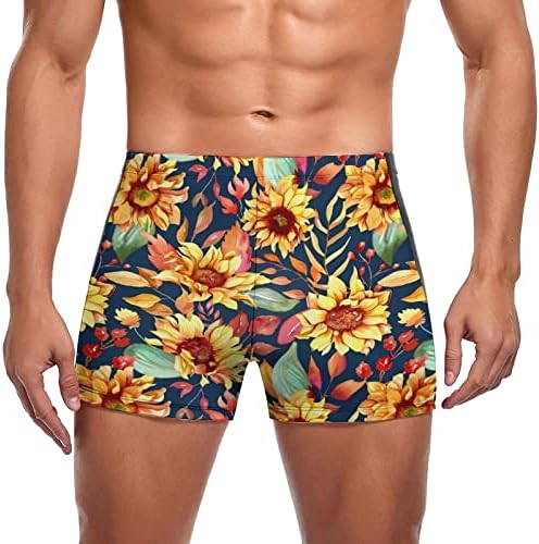 Mens Swim Turncos curtos de cintura elástica e elástica curta curta praia de férias férias havaianas estampas florais roupas de banho de banho de banho com bolsos