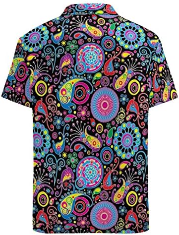 Camisas Larsd 80s para homens 90s Button Up Shirt Vintage Retro Hawaiian Beach Camisa Neon Disco Camisa Funny Party