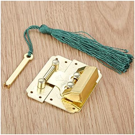 Porta de hardware dobradiças de ouro antigo chinês chinês antigo caixa de madeira cadeado bloqueio vintage bloqueio hasp mobiliário