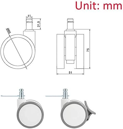 HJRD rodas de rodízio, 5pcsNoTerers com rodas giratórias de freio SubstibiltingniceRer para Trolleyniture/Circlip com freio/65mm