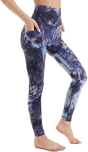 Leggings de cintura alta ccko para mulheres com bolsos, calças de ioga feminina trepura de alisão de perneiras Controle de barriga