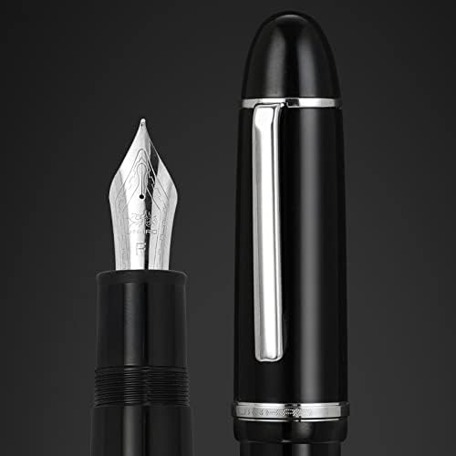 Pen do parafuso de caneta de caneta acrílica Pen preto de caneta preta com clipe de prata Tampa de parafuso acrílico fino lipe