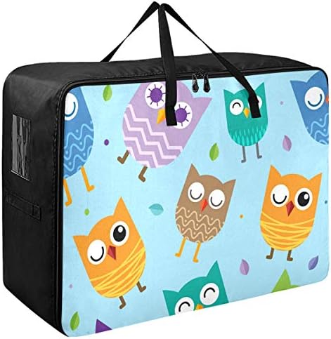 Saco de armazenamento de roupas emelivor forçado para colcha - Bolsa de Owls de Owl de grande capacidade com cesto de armazenamento