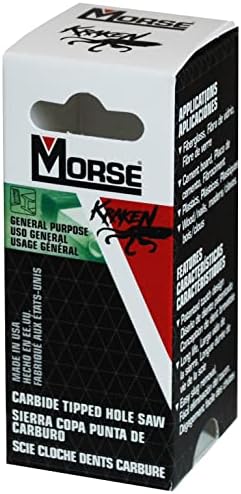Morse Kraken Mhstk76, serra de buraco, gorjeta de carboneto, 4-3/4 diâmetro, 1 lâmina