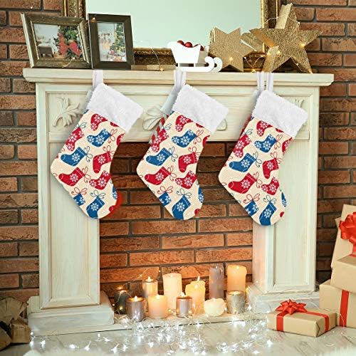 Meias de Natal de Alaza, clássico clássico personalizado decorações de meia para férias em família Decoração de festa 1,