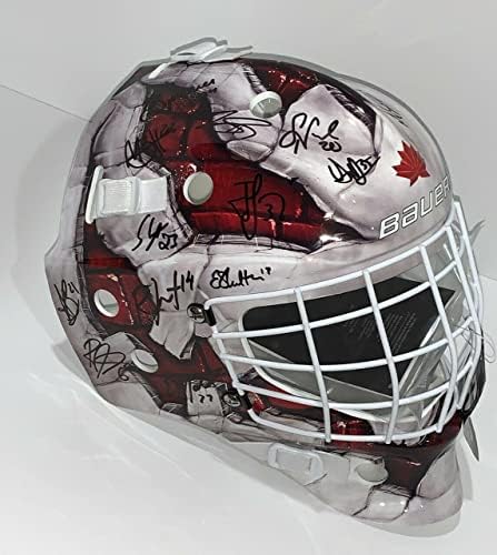 2022 Equipe do Googleie da Team Canada Máscara Marie Philip -Poulin Jenner Proof - Capacetes e máscaras autografadas da NHL