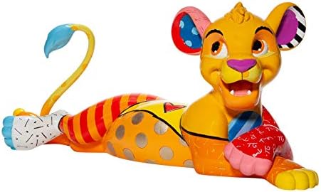 Enesco 6007099 Disney por Romero Britto, o rei do leão Simba, deitando Big Figure, 7,3 polegadas, multicolor