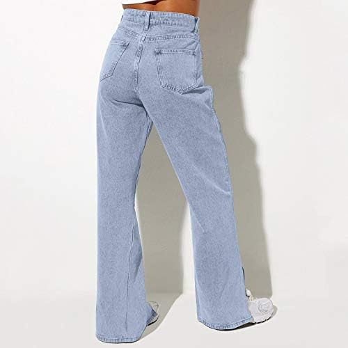 Jeans jeans com bolsos atléticos plus size com fendas gradiente de calça jeans lava as calças de jeans sólidas