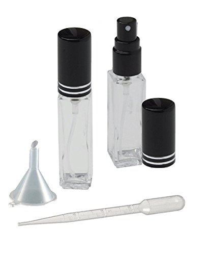 Atomizador de perfume alto esbelto Cologueiro de vidro de vidro reabastecido Pulverizador preto 1/4 oz 7,5 ml Travel, bolsa, vaidade