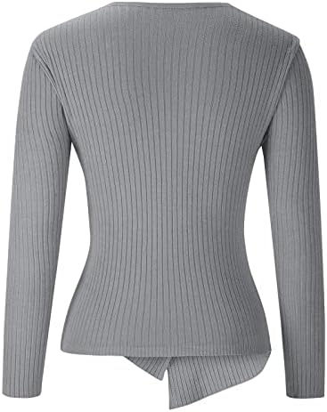 Suéteres femininos Cross V pescoço caem na moda com manga longa com puxão de malha de malha comprida tops de pulôver de cor