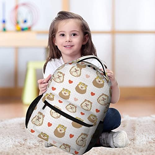 Backpacks de ouriço fofo com mochilas de laptop de coração