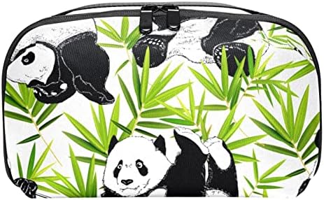 Organizador eletrônico, bolsa de higiene pessoal, organizador de carregador, organizador de cabo de viagem, padrão de animais de planta panda padrão