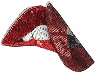 Lábios vermelhos grandes remendam ferro em remendos ou costura para roupas glitter lantejoulas de lantejoulas vermelhas