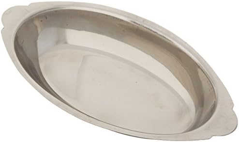 WINCO Aço inoxidável oval prato gratinado, 20 onças