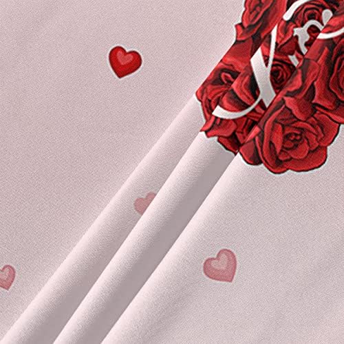 Toleta de mesa redonda de dia dos namorados 54 polegadas - Protetor de tecido de mesa de tecido à prova d'água, rosas vermelhas adoram coração de toalhas de mesa de ombre rosa românticas