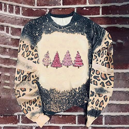 Moda de Natal Moletom Selta Folha Mulheres Pullover Casual de Manga Longa Crewneck Top Prind Print Girls Blouse