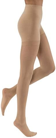 BSN Medical 121485 Jobst Ultra Sheer Compression meia com dedo do pé fechado, cintura alta, grande, 30 mm - 40 mm
