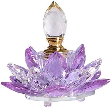 JQJ Crystal Purple Vintage Garrafas de perfume vazias Figuras de lótus Presentes de vidro para sua namorada esposa