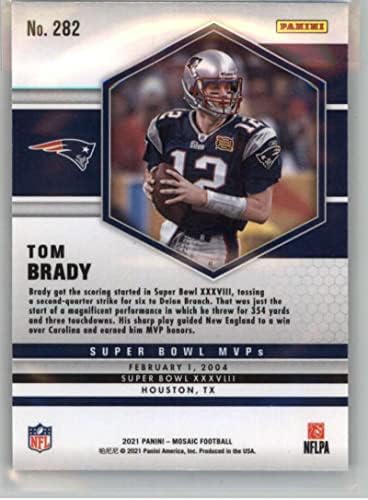 2021 Panini Mosaic 282 Tom Brady New England Patriots Super Bowl MVP Cartão de negociação de futebol NFL NFL em condição