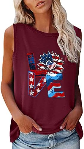 4 de julho Camisas Tank Tops Mulheres sem mangas o-pescoço camisetas camisetas tampas de tanques USA Estrelas de