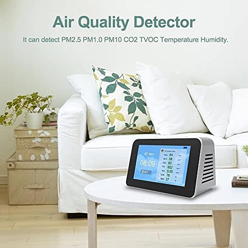 Monitor do testador de qualidade do ar, teste preciso formaldeído hcho tvoc pm2.5 temperatura de umidade de CO2, gravação em