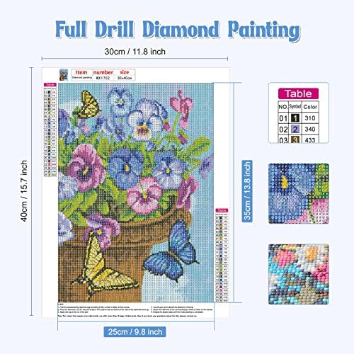 Kits de pintura de diamante para adultos para adultos - Flores completas pinturas diamantes pinturas de diamante diy 5d