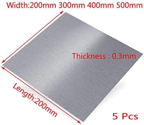 Folha de placa de alumínio Zeroobegin, alumínio puro, para máquinas e soldabilidade Máquinas DIY Parte, espessura: 0,3 mm, largura