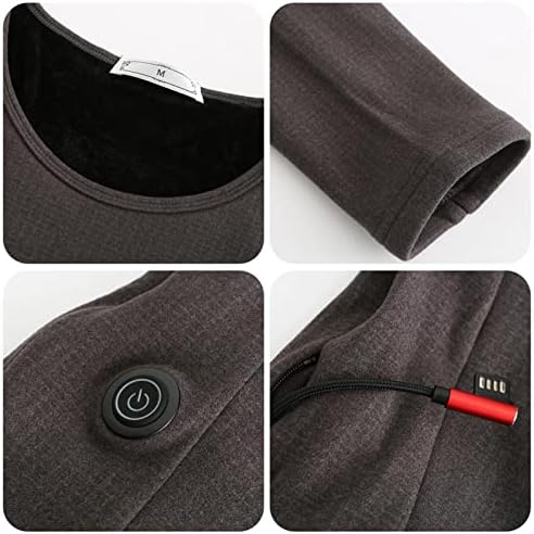 Roupa de aquecimento ajustável à temperatura LIUHD Aquecimento de roupas íntimas com 3 almofadas de aquecimento lavável Térmica aquecida