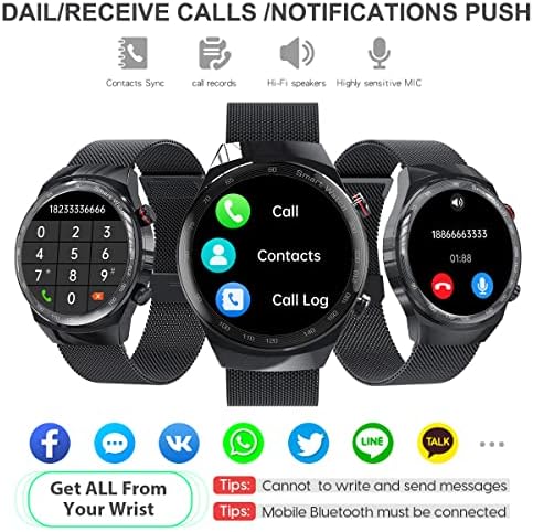 [2 relógios] Smart Watch 2022, Smartwatch de tela de toque em HD para Android e iOS Phones Rastreador de fitness com freqüência