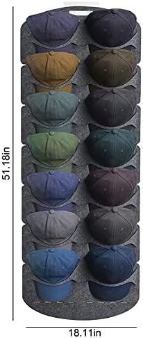 Joonor Visible Hat Rack para organizador de chapéu de boné de beisebol com 14 bolsos profundos claros chapéu de armazenamento de