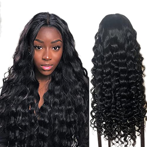 Long solto Lace Deep Front Wigs Human Human With Baby Hair 28 polegadas 13 × 4 Lace transparente perucas dianteiras