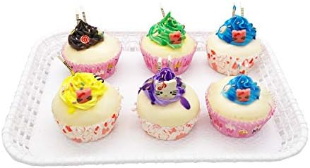 Conjunto de 5 peças Placa de cupcake de sobremesa de plástico bandeja de servir para festas de festas de aniversário de festas