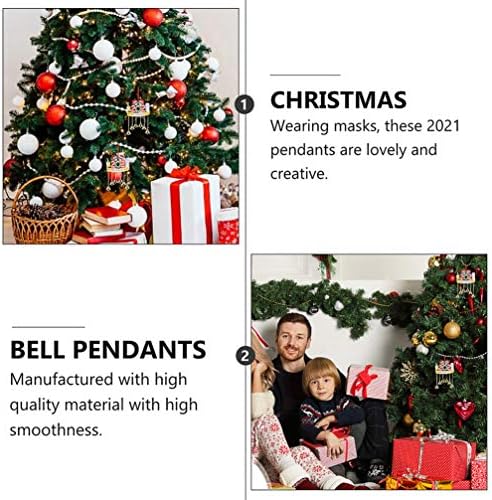 Bestoyard Hand Decor 2pcs 2020 Sobrevivente Ornamento Jingle Christmas Bell Pingente pendente de Natal Decoração de árvore para crianças adultos férias de inverno de inverno