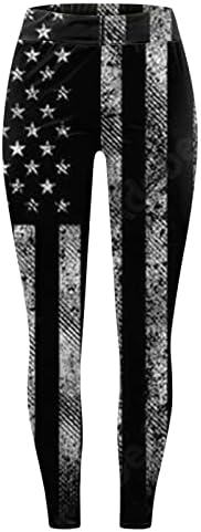 Leggings de bandeira feminina americana de Ruiruilico 4 de julho de julho de verão patriótico Leggings Casual Sports
